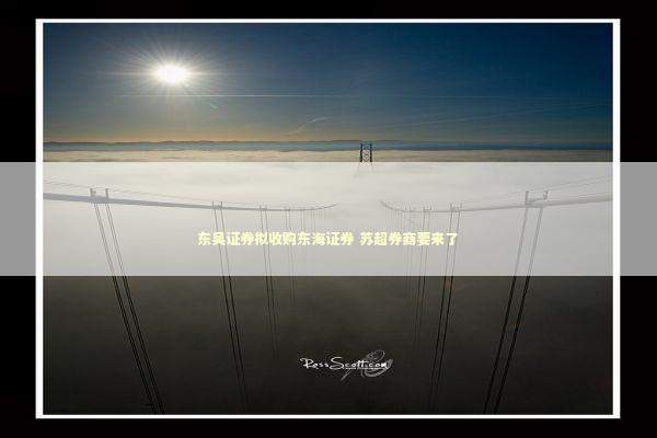 东吴证券拟收购东海证券 苏超券商要来了 新闻