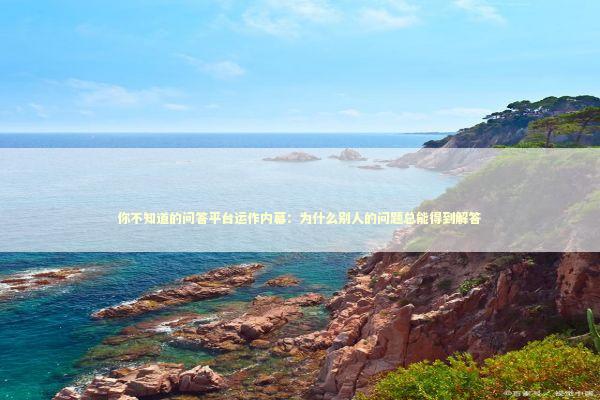 你不知道的问答平台运作内幕：为什么别人的问题总能得到解答 IT技术